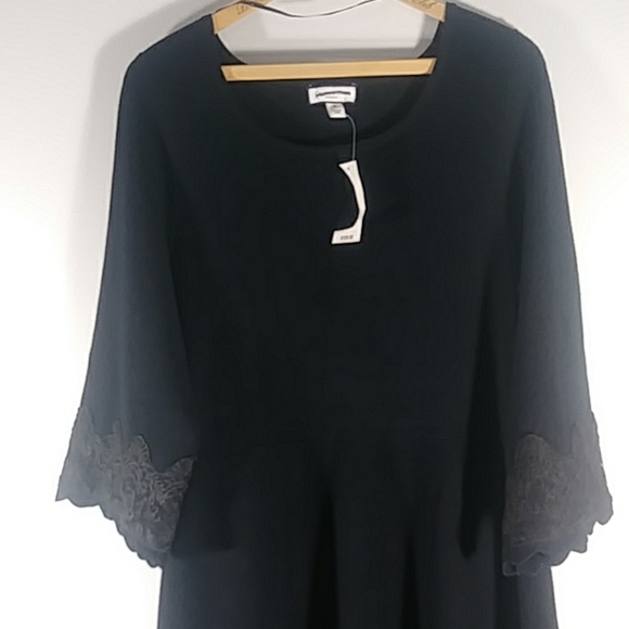 Charter Club woman black 3/4 Slv dress 1X - Picture 2 of 6